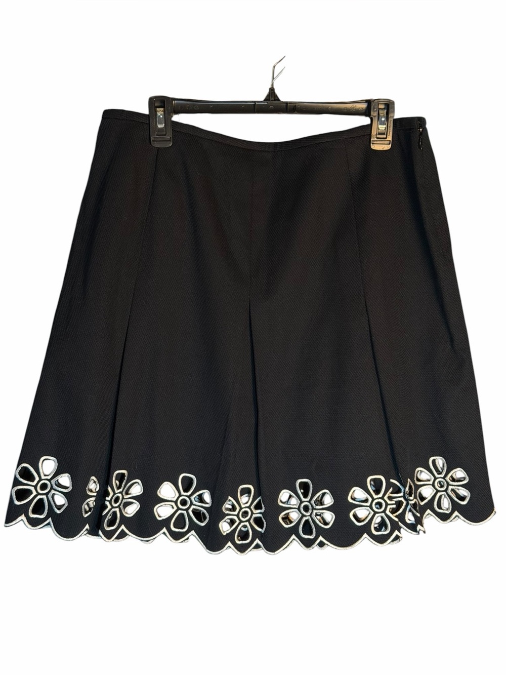 INC International Concepts Black Skirt with Flower Cutouts